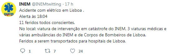 Grave acidente com elétrico em Lisboa faz 28 feridos