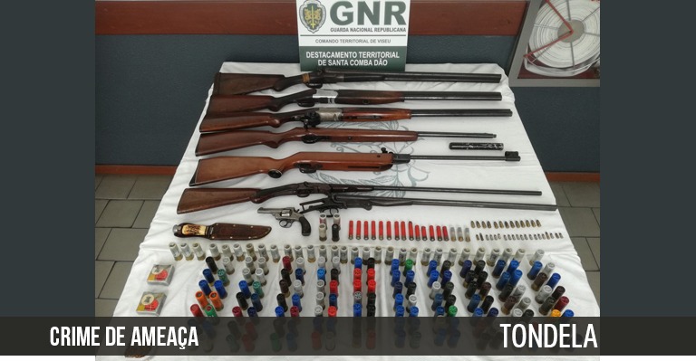 Apreensao de armas por ameaca em Tondela